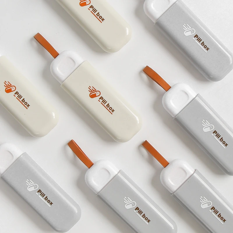 

Выдвижной органайзер для таблеток, компактная коробка для таблеток с 3 отделениями, контейнер для хранения ежедневных таблеток