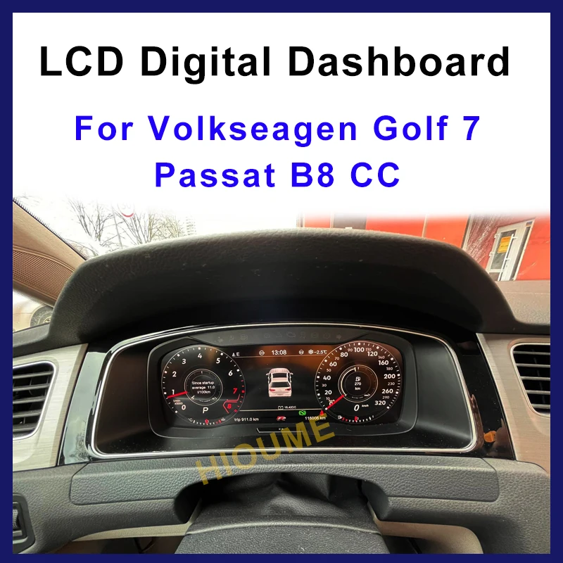 

Car Instrument Cluster Speedometer Gauges Dashboard Panel LCD Monitor Miles For Volkswagen Golf 7 R Golf7 MK7 GTi Passat B8 CC