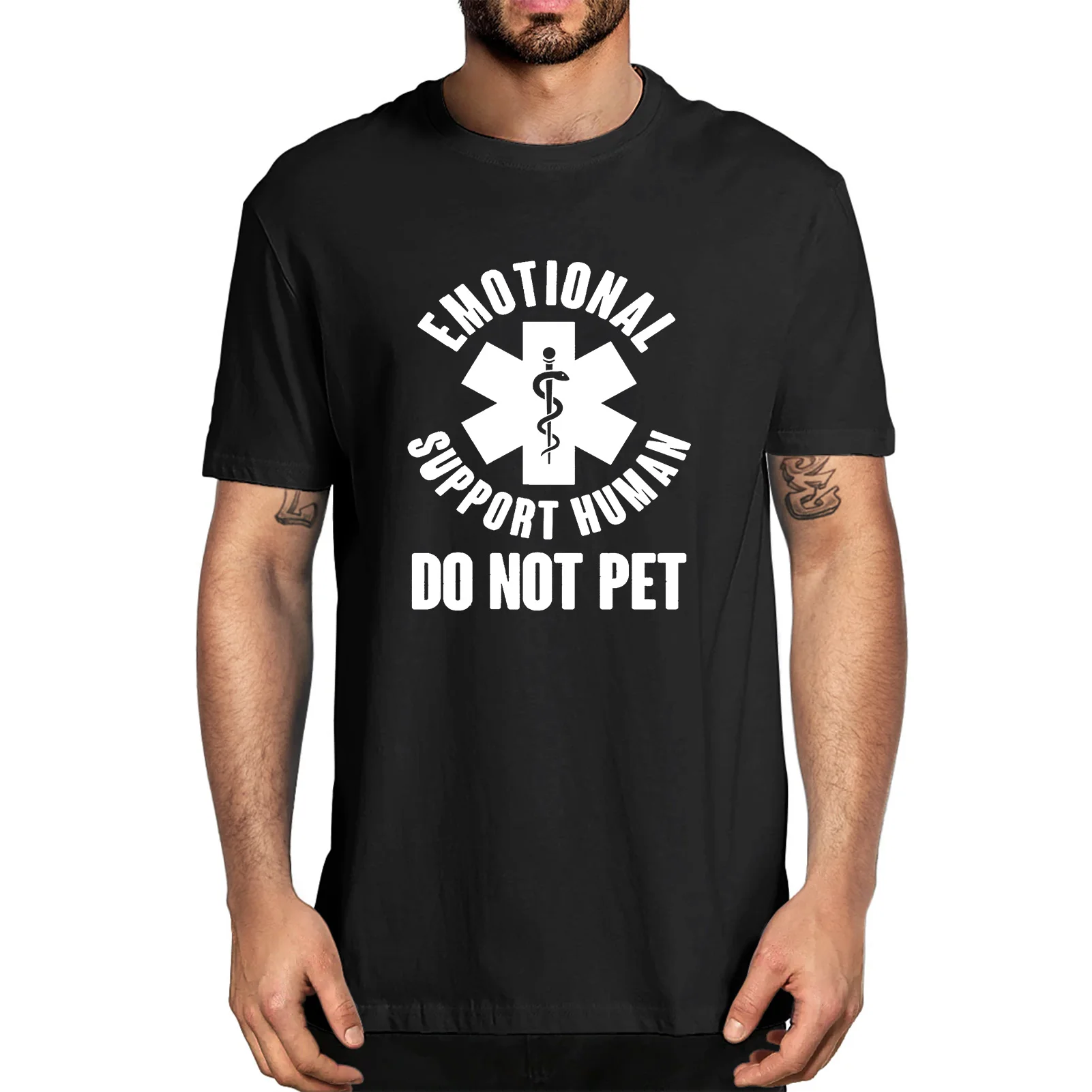 

Хлопковая футболка унисекс с забавной эмоциональной поддержкой, летняя мужская футболка «Do No Pet», новинка, уличная одежда в стиле Харадзюку,...