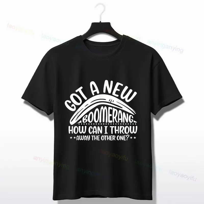 Мужская футболка Laoyaoyifu с рисунком бумеранга из хлопка