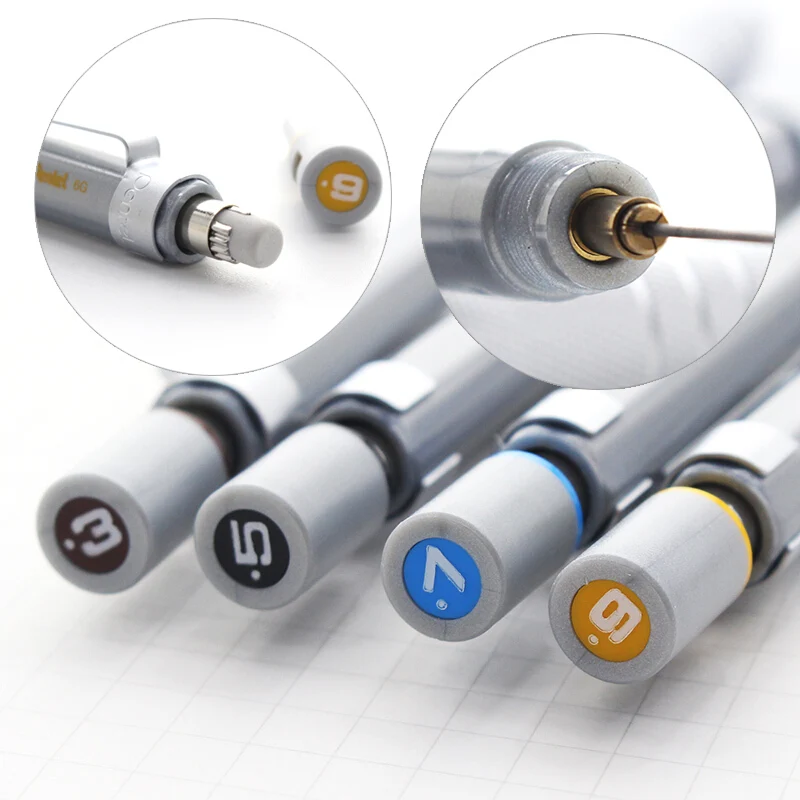 Фото Япония Pentel Graph Gear Чертежный металлический механический карандаш PG515 Автоматический карандаш для рисования 0,3/0,5/0,7/0,9 мм Школьные канцелярские принадлежности №5