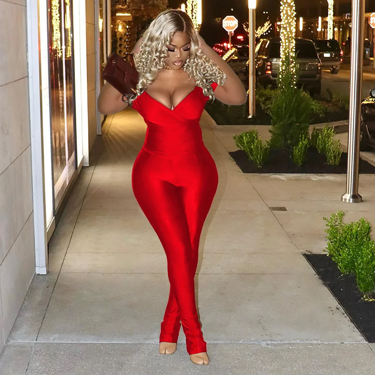 FY Q24S8491 Женский повседневный спортивный комплект из 2 предметов с открытыми