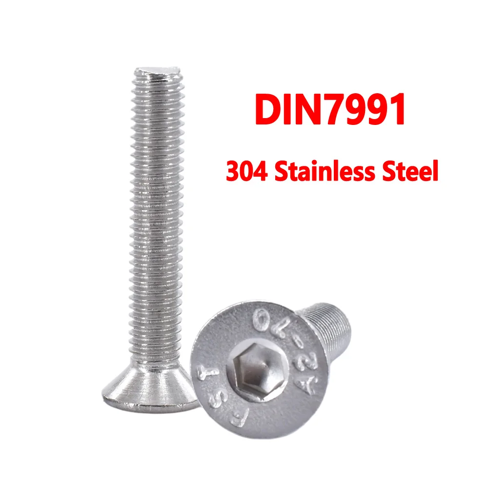 

Винт с шестигранной головкой из нержавеющей стали 304, DIN912, черный болт с шестигранной головкой из углеродистой стали ISO7380, металлические машинные винты DIN7991 M2 M3 M4