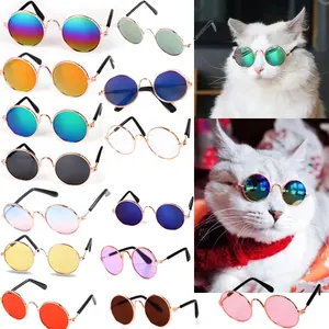 Round Cat Sunglasses Reflection Lovely Vintage Eye wear glasses For Small Dog Cat Pet Photos Props P in India