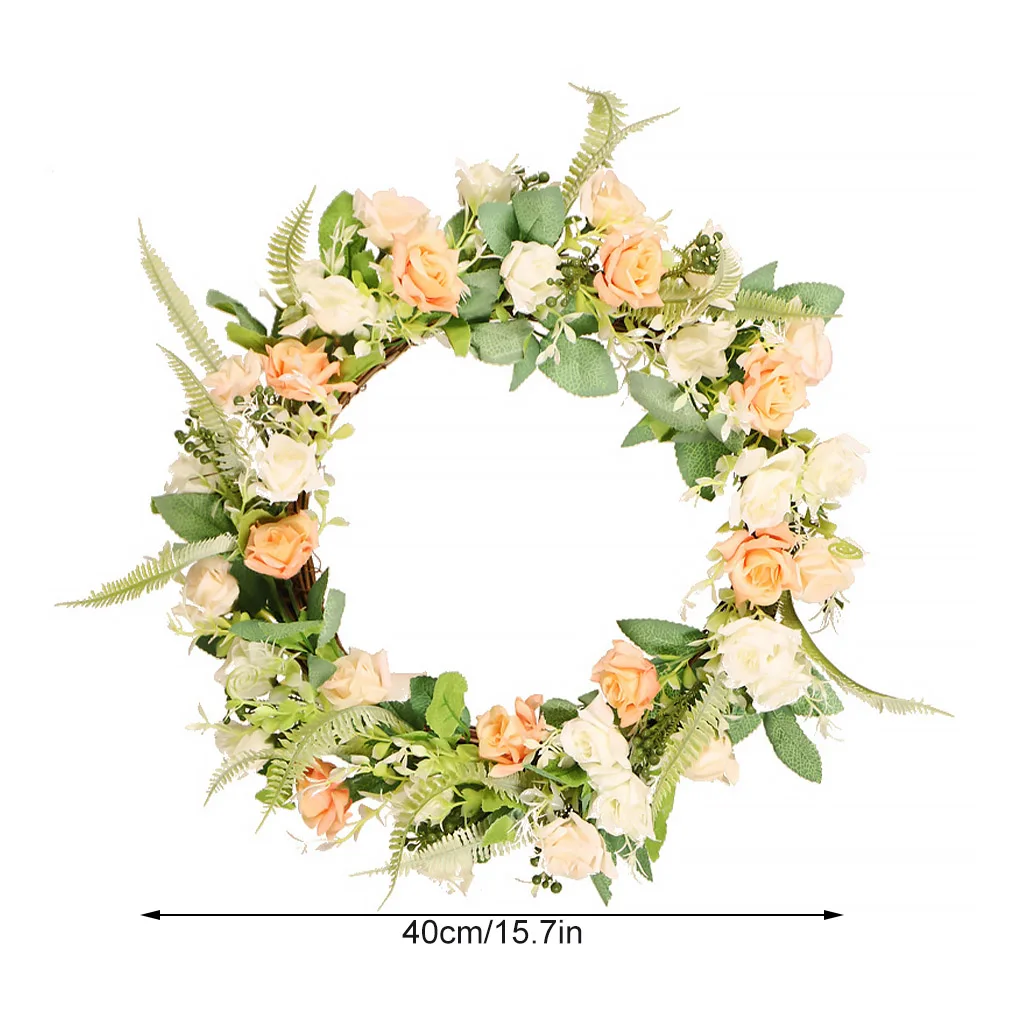 

Искусственный венок, пороговой цветок, Шампанская, белая роза, подвеска «сделай сам» для свадьбы, вечерние, настенное украшение, Рождествен...