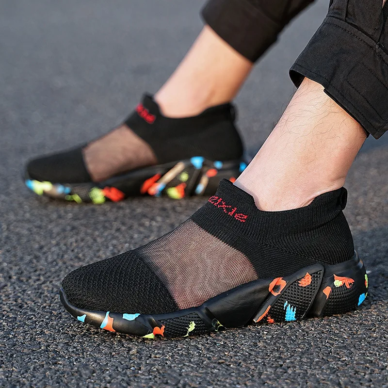 Summer Hot Colour Sock Sneakers Men Lightweight Breathable Men's Running Shoes Size 35-47 Chunky Couple Shoes tenis masculino