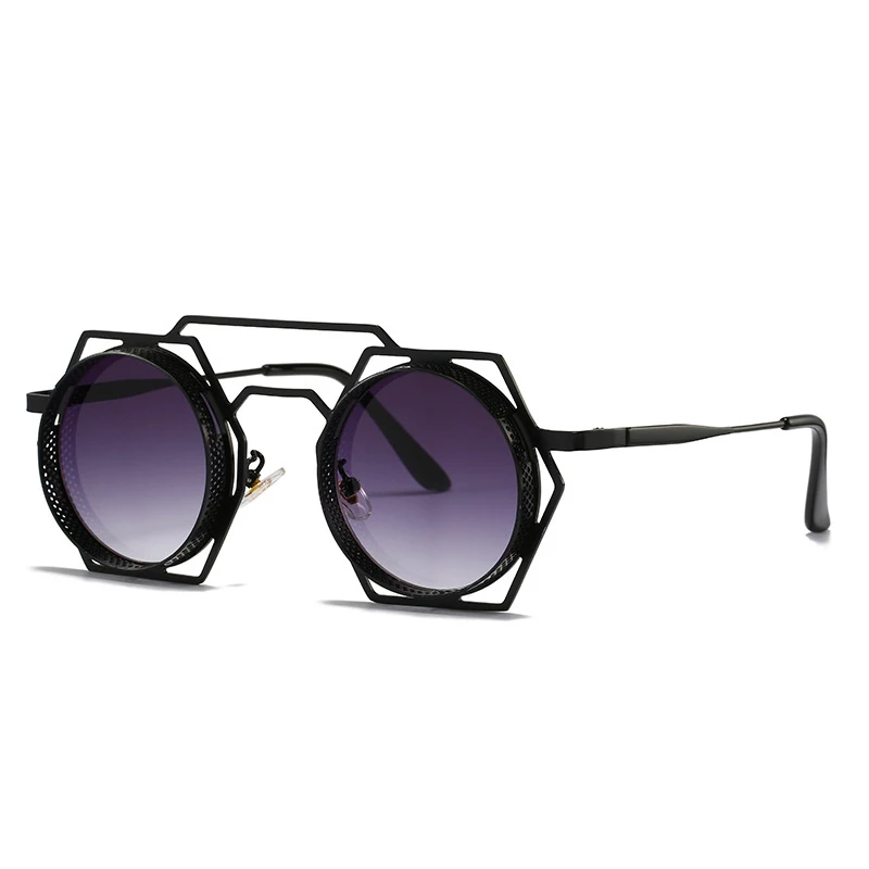 

Очки солнцезащитные круглые для мужчин и женщин UV-400, Классические винтажные готические модные роскошные брендовые дизайнерские дорожные солнечные очки в стиле стимпанк