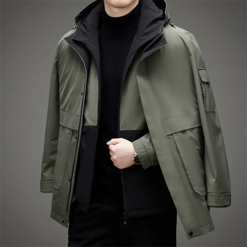 Winter Jacket Men Parkas Fashion Hooded Thicken Warm Double Layer Coats Manteaux Doudoune Homme Ropa Hombre Goose Down Jackets