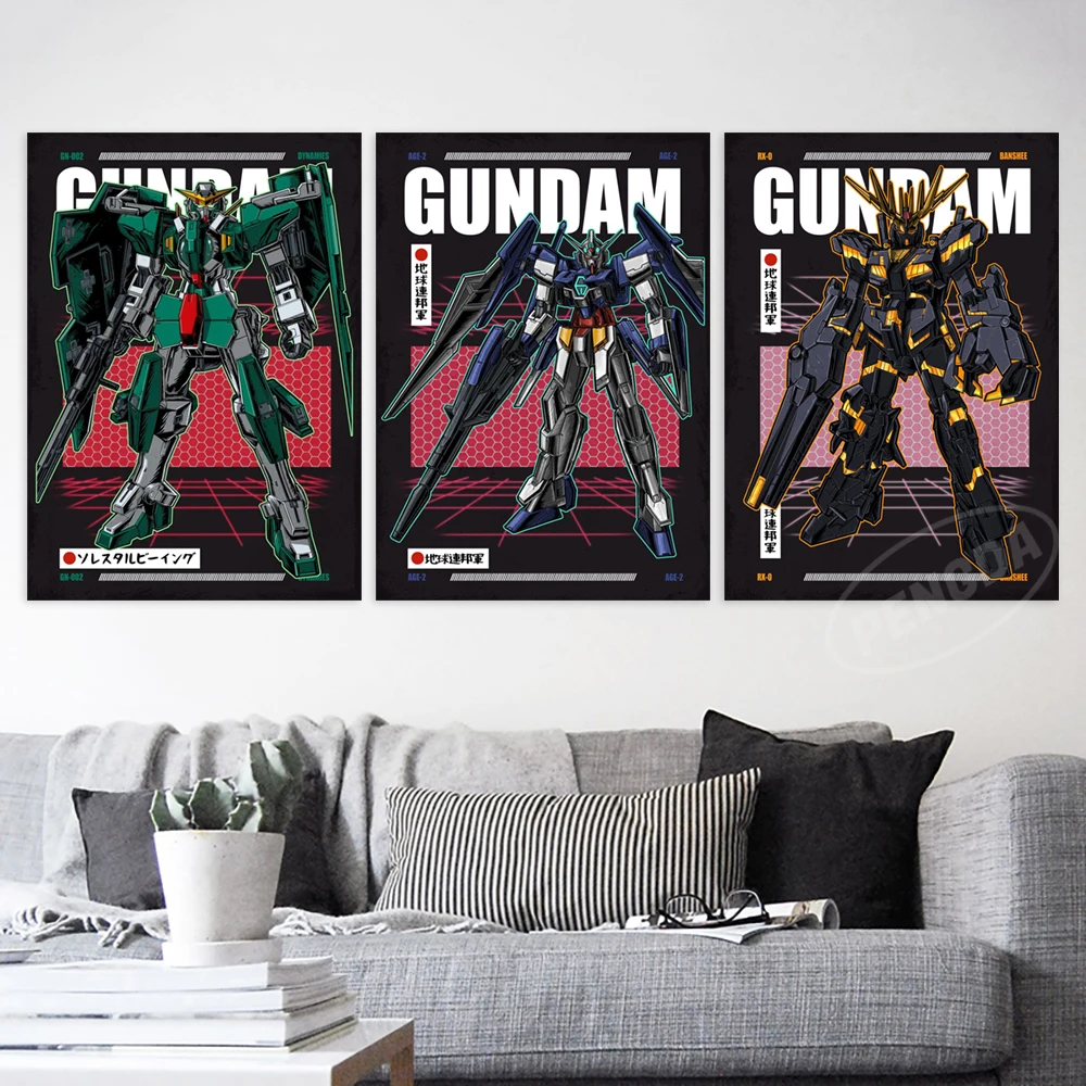 

Gundam Pictures Grim Reaper Home Decoration Desert Wall Artwork Canvas Fighter Dark Prints Painting For Bedroom Poster No Frame