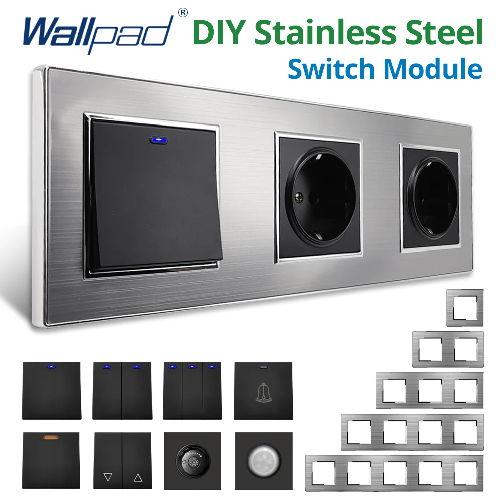 Wallpad панель из нержавеющей стали настенный выключатель света светодиодный