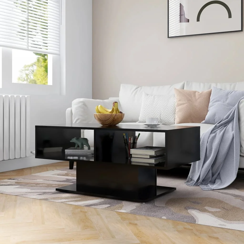 

Coffee Table, Chipboard Tea Table, Livingroom Furniture Black 103.5x50x44.5 cm