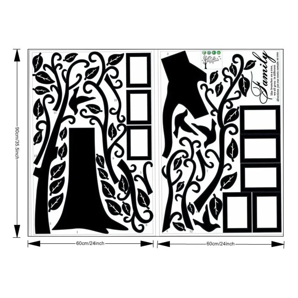 Настенная Наклейка семейная фоторамка для домашнего декора 180x250 см черная