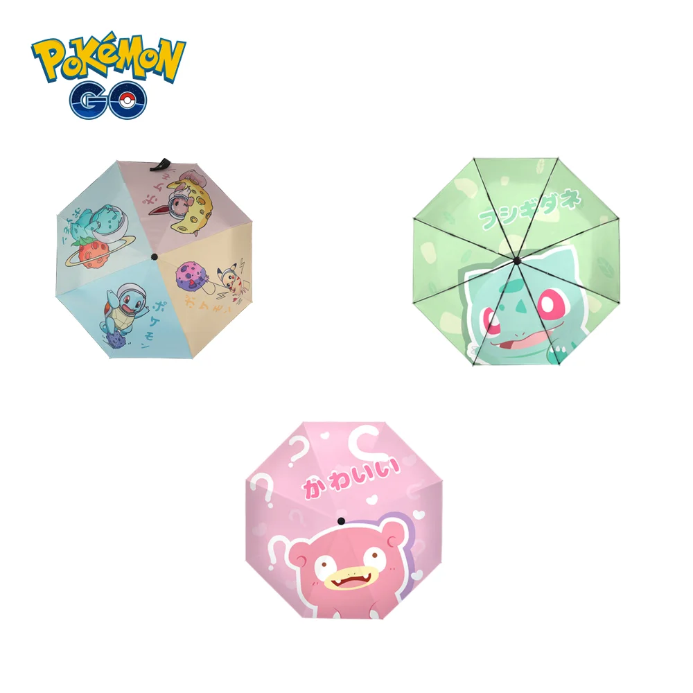 Автоматические Детские Мультяшные складные зонты Pokemon для мужчин и женщин