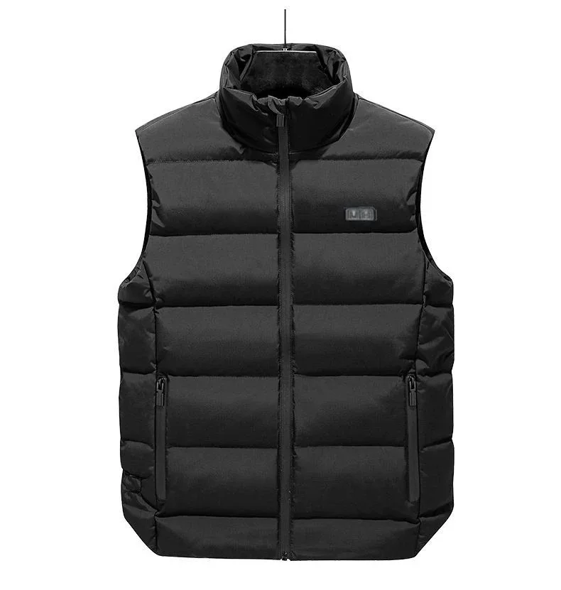 Autumn and winter men thickened 9 pieces heated vest stone thin ink USB hot vest large size leisure vest