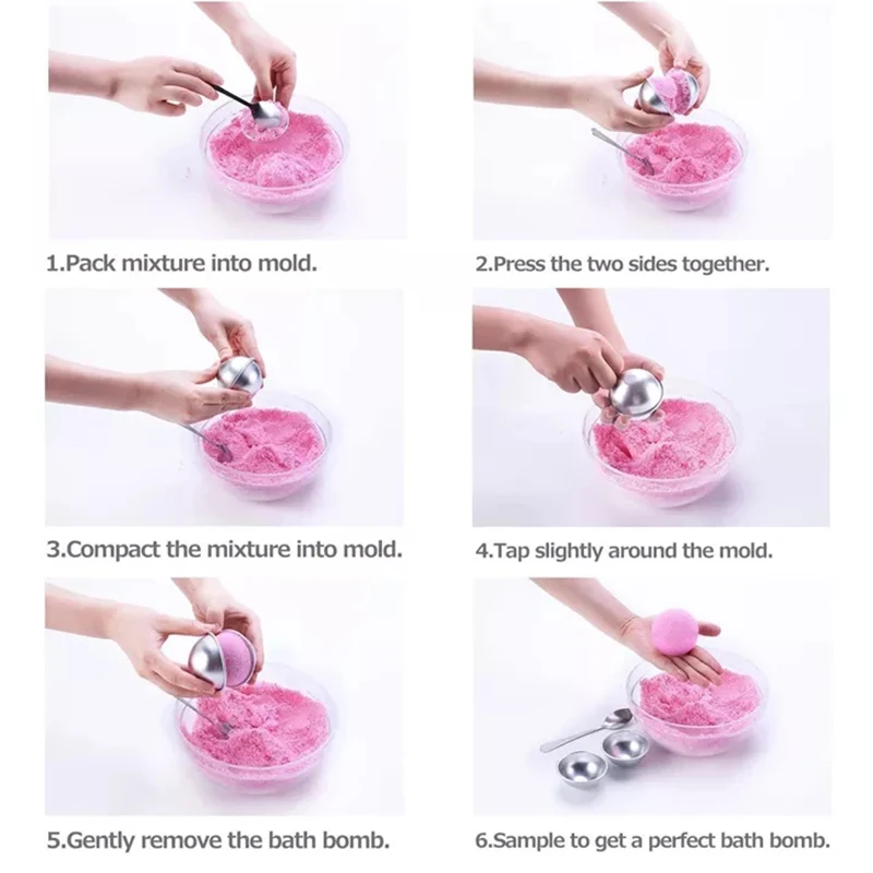 2 шт. Круглые формы из алюминиевого сплава для мыла и бомб для ванны DIY, формы для солевых шариков, ручной работы, подарки для творчества, металлические полусферические формы 3 размера.