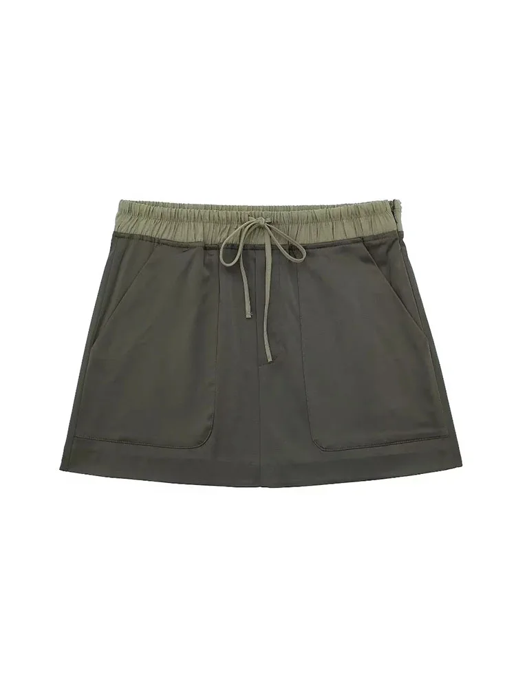 

Юбка-мини Женская Повседневная однотонная, на весну-осень