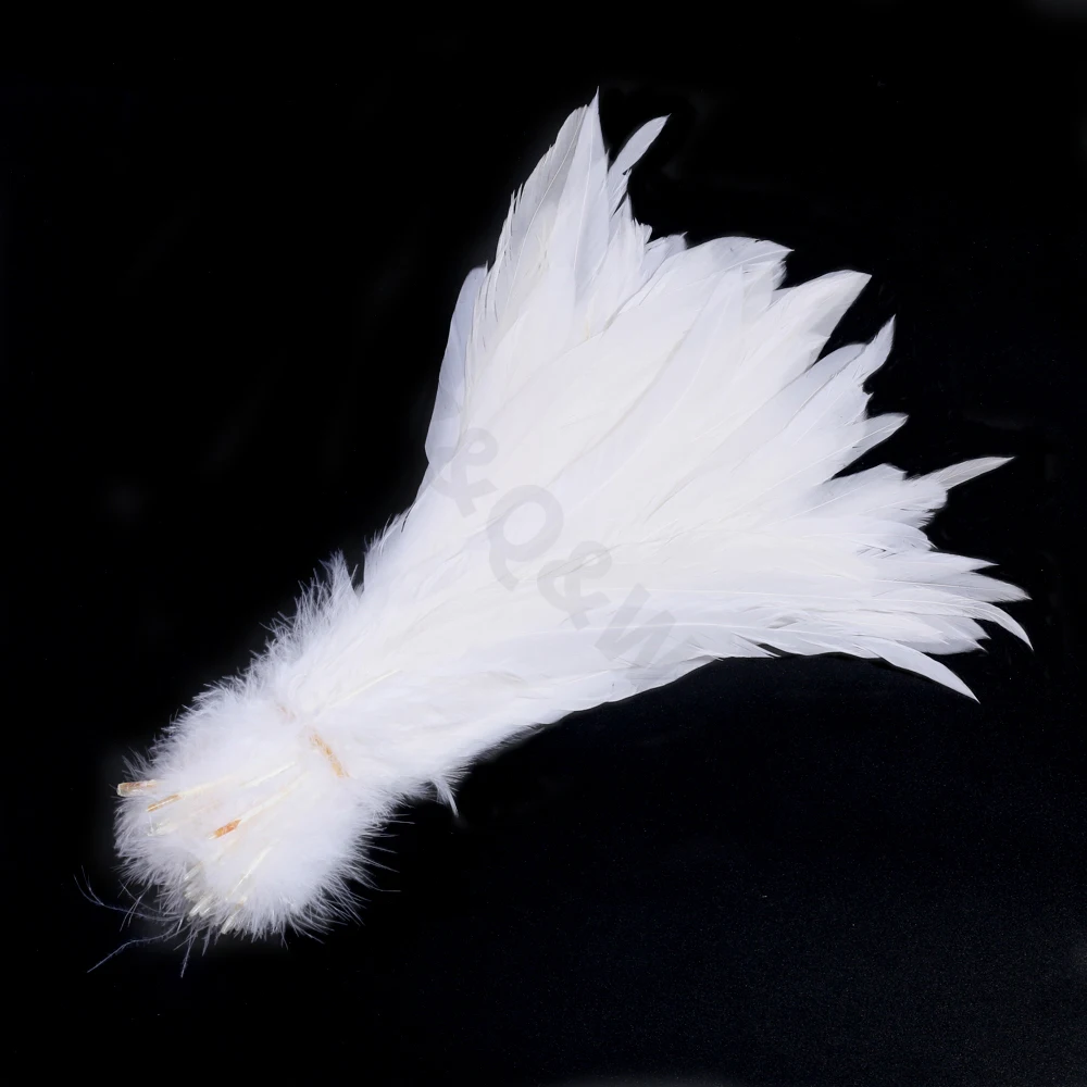 

Rare and Beautiful 30-35CM/12-14 Inch Rooster Tail Feather Dyed Pure White 100 PCS DIY Costume Show Decoration Craft Materials