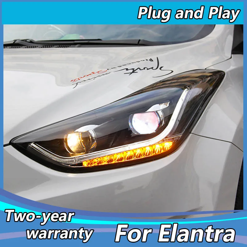 

Car Styling for Hyundai Elantra Headlights 2012-2016 Elantra MD LED Headlight DRL Hid Bi Xenon Auto Accessories Head Lamp