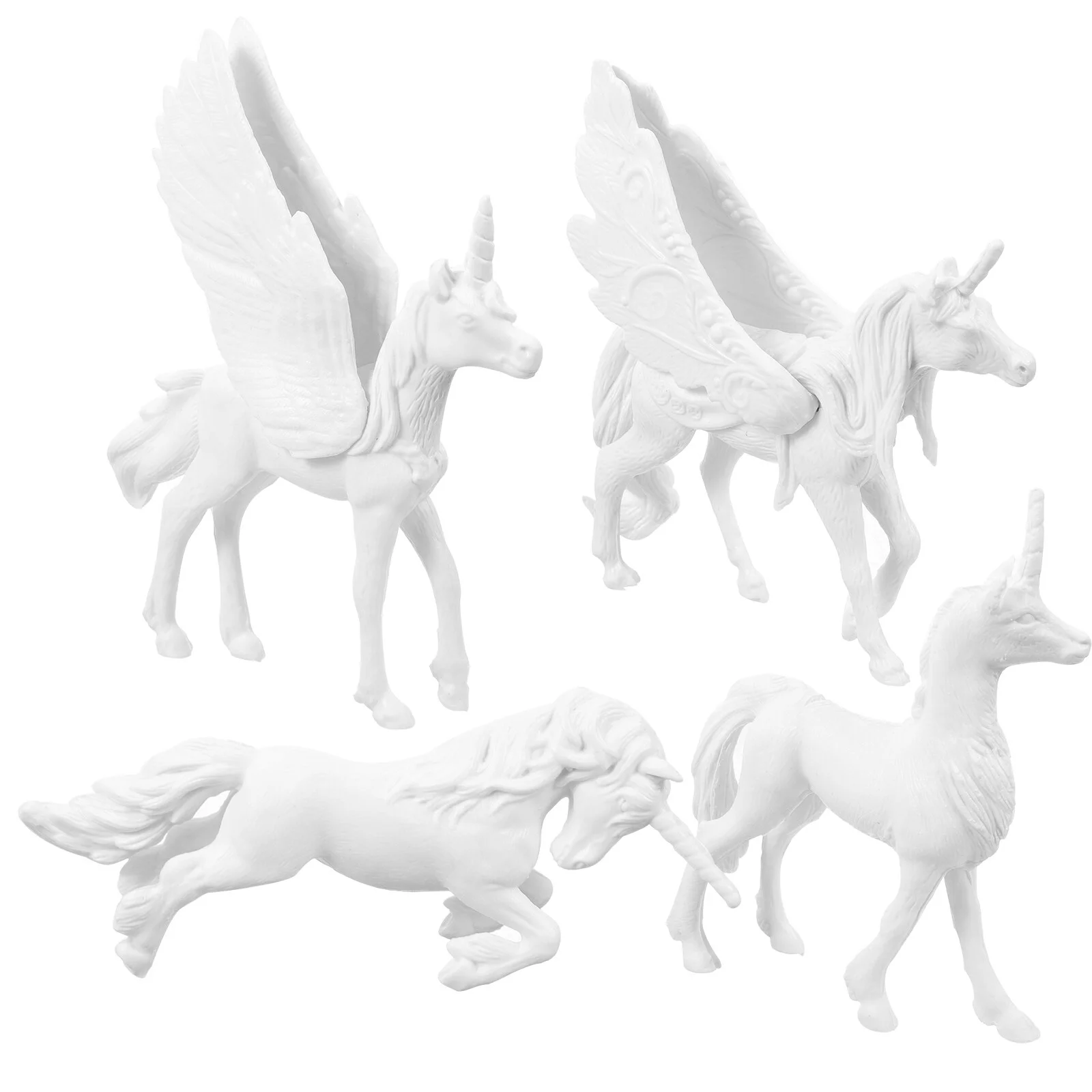 

4 Pcs Girls Crafts Unicorns Gifts Modeling Toys Coloring Models Vinyl Painting Graffiti