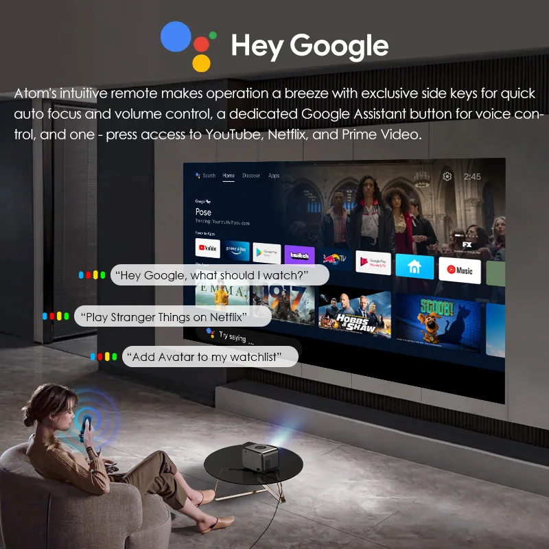 CAIWEI A6G 4K проектор Full HD 1080P Android домашний кинотеатр Smart TV для фильмов видео проекторы с автофокусным лучом сертификат Google (art.: 3920d438e5bb4) - 3920d438e5bb4