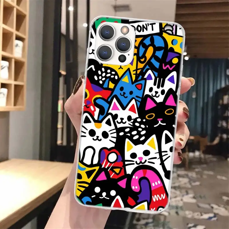 Фото Модный чехол для телефона с граффити для iPhone 13 12 Mini 11 Pro X XR XS Max 8 7 Plus SE 2020 6 + 6S 5 5S, чехол с рисунком №2