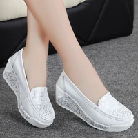 new womens sneakers platform shoes wedges white lady casual shoes swing mother shoes size 34 40