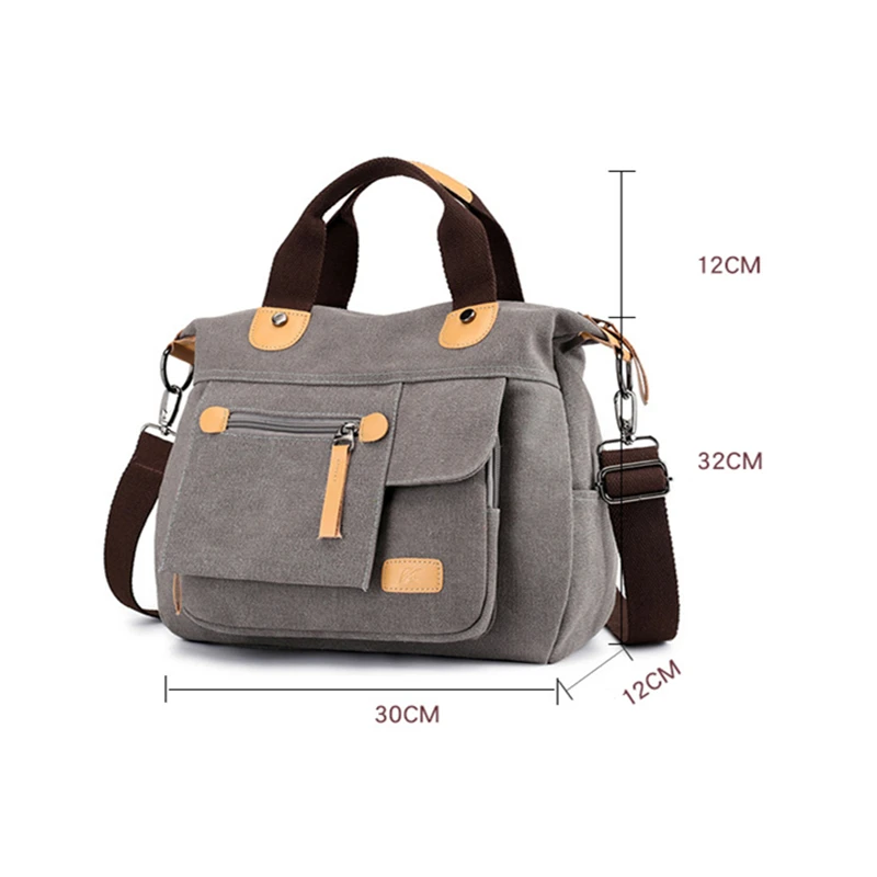 Women Canvas Fitness Bag Sports Gym Bag Casual Pocket Handbag Travel Pack Tote Shoulder Messenger Weekend Training Mochila Pouch