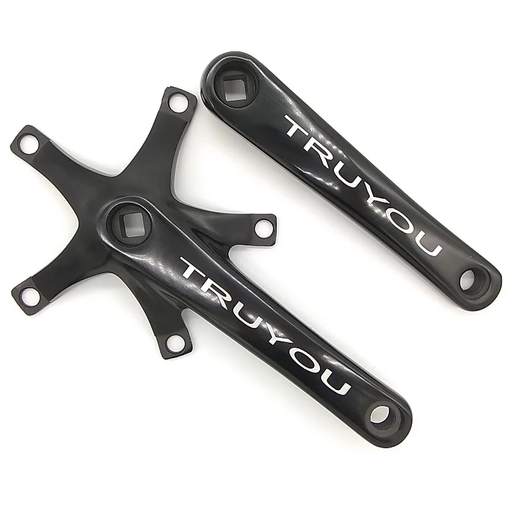 

Single Speed Track Bike Fixie Crank Road Bike Folding Bike 144BCD Ultralight Aluminum Alloy 170mm Black Crank 175mm Length