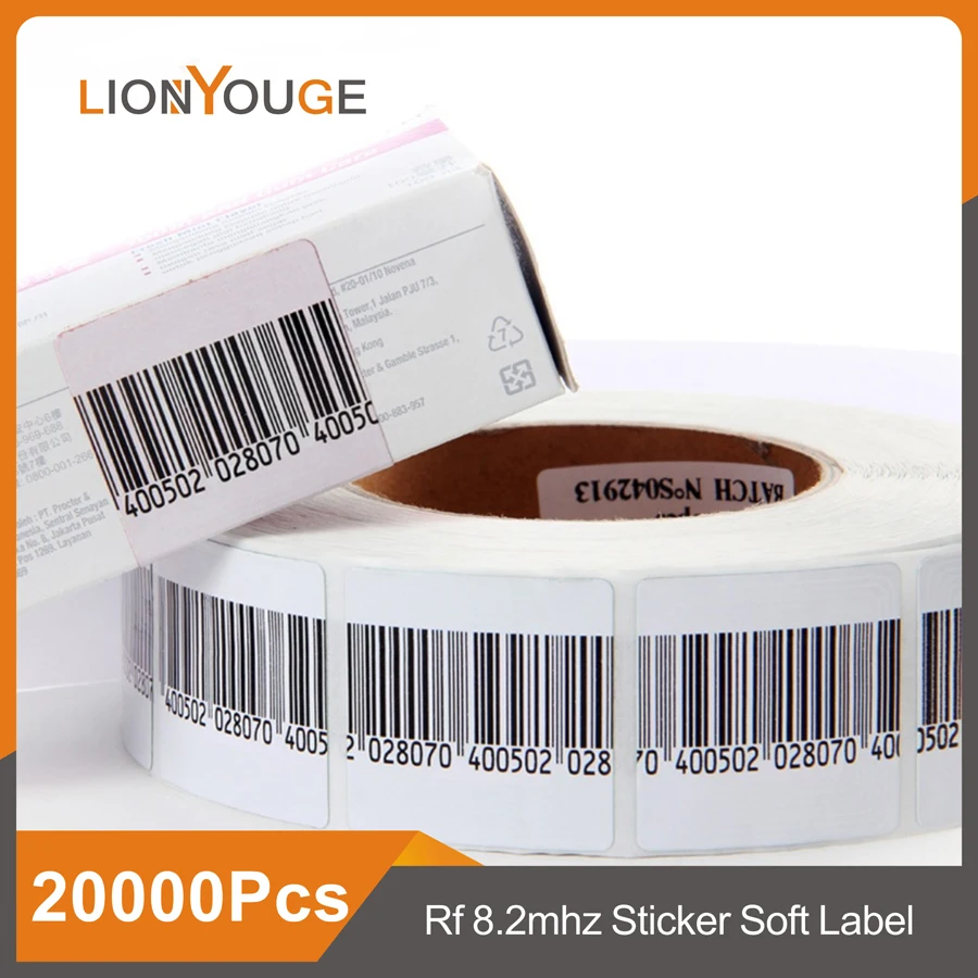 Enlarge Free DHL Shipping high Sensitivity EAS rf 8.2mhz soft label barcode 3*4cm 4*4cm