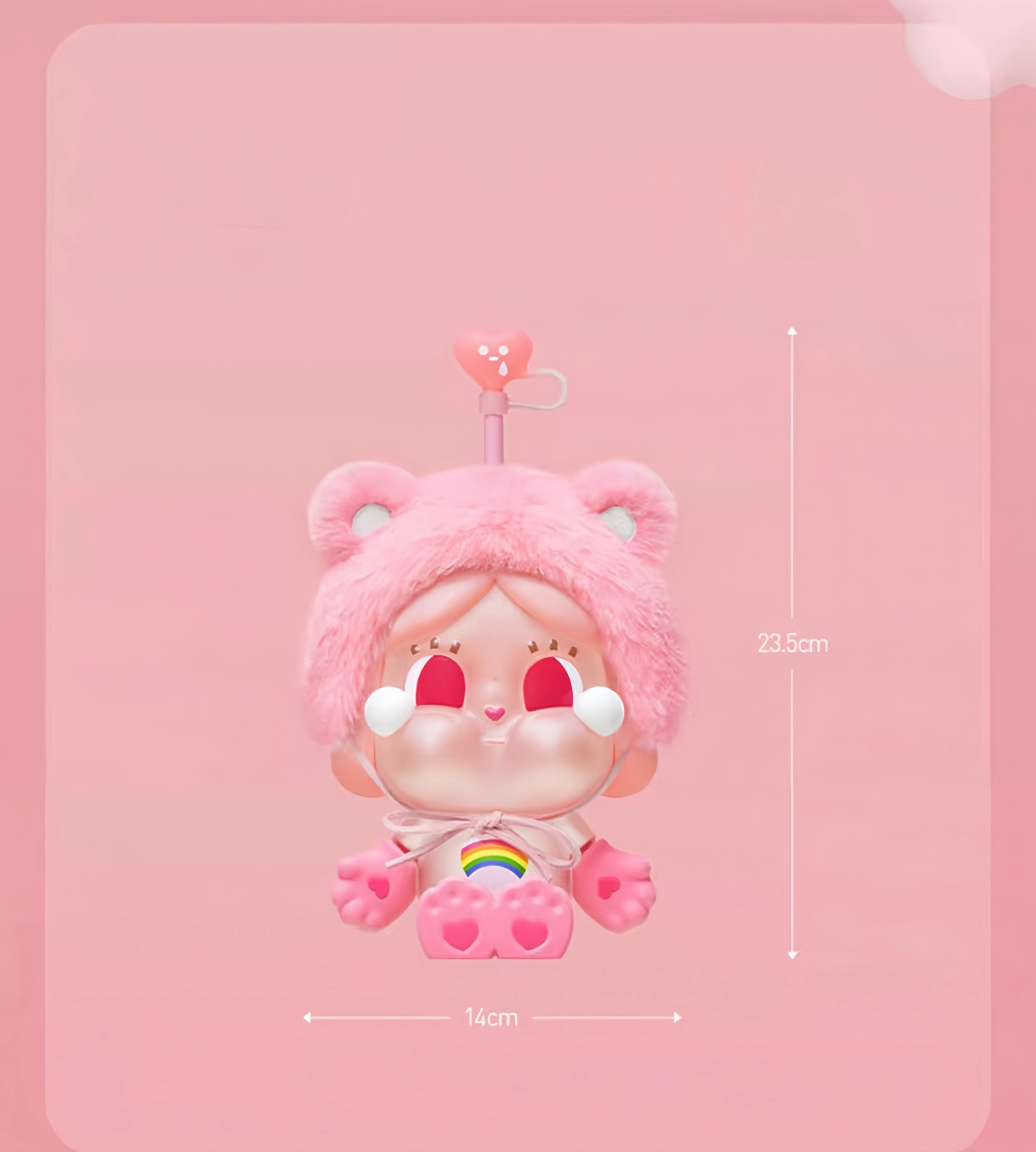 Фото POP MART CRYBABY Серия Care Bears Стеклянный стакан с трубочкой Оригинальная игрушка-сюрприз в закрытой упаковке Сумка-сюрприз Фигурки-украшения Декор для дома №1