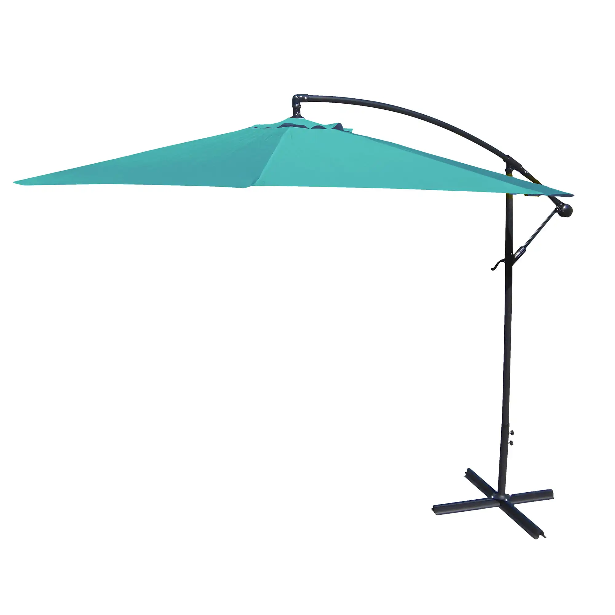 

10' Solid Aruba Steel Offset Umbrella with Hand Crank Open