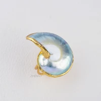 zhen d jewelry natural mother of pearl pearl shell gold plated finger rings adjustable party dating ring gift for women