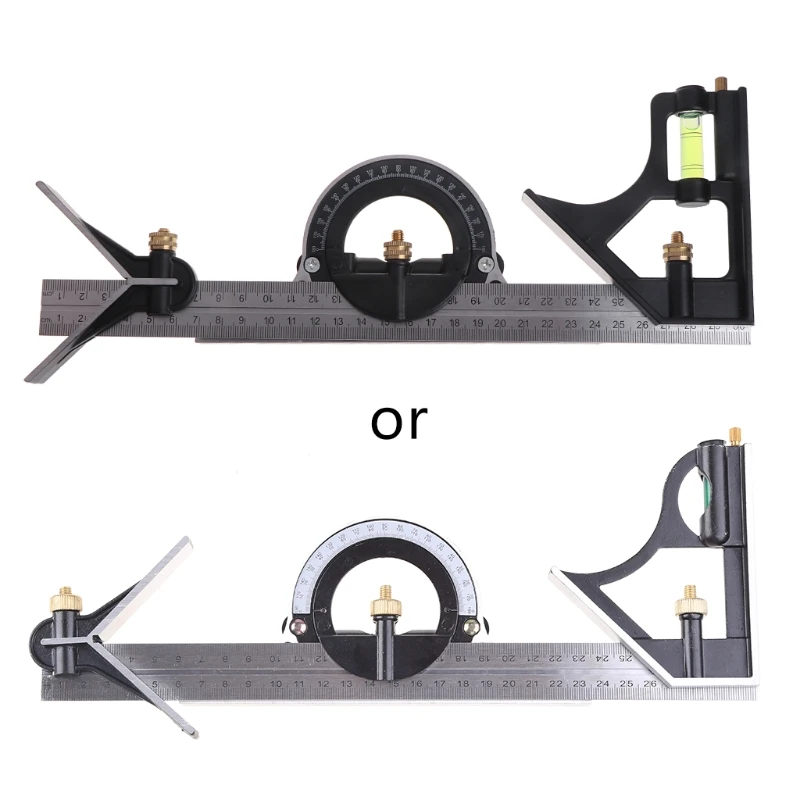 

30cm Combination Tri-Square Ruler Level Steel Measuring Angle Tool Multi-purpose