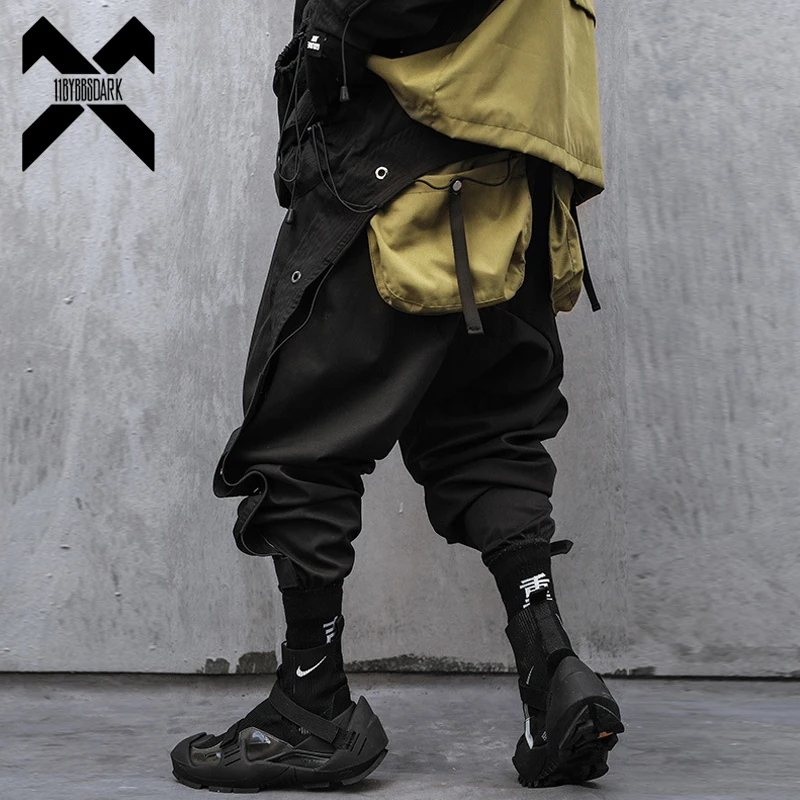 

11 BYBB'S DARK Hip Hop Cargo Pants Men Multi Pocket Function Loose Joggers Trousers Elastic Waist Fahsion Streetwear Pant WB584