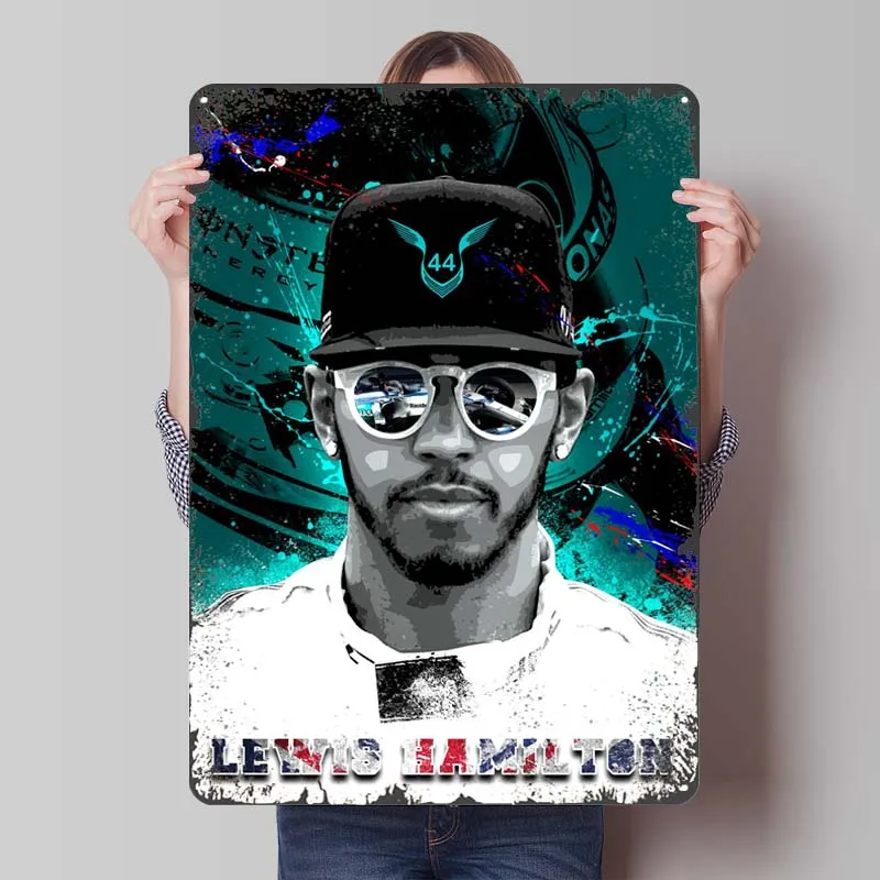 Льюис Хэмилтон векторарт металлические вывески спортивный постер украшение