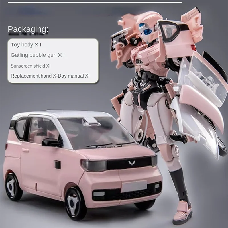 

In stock Transformation Scifgure Industry Pink van MINI EV Nebula Mini Car Robots Action Figure Toy