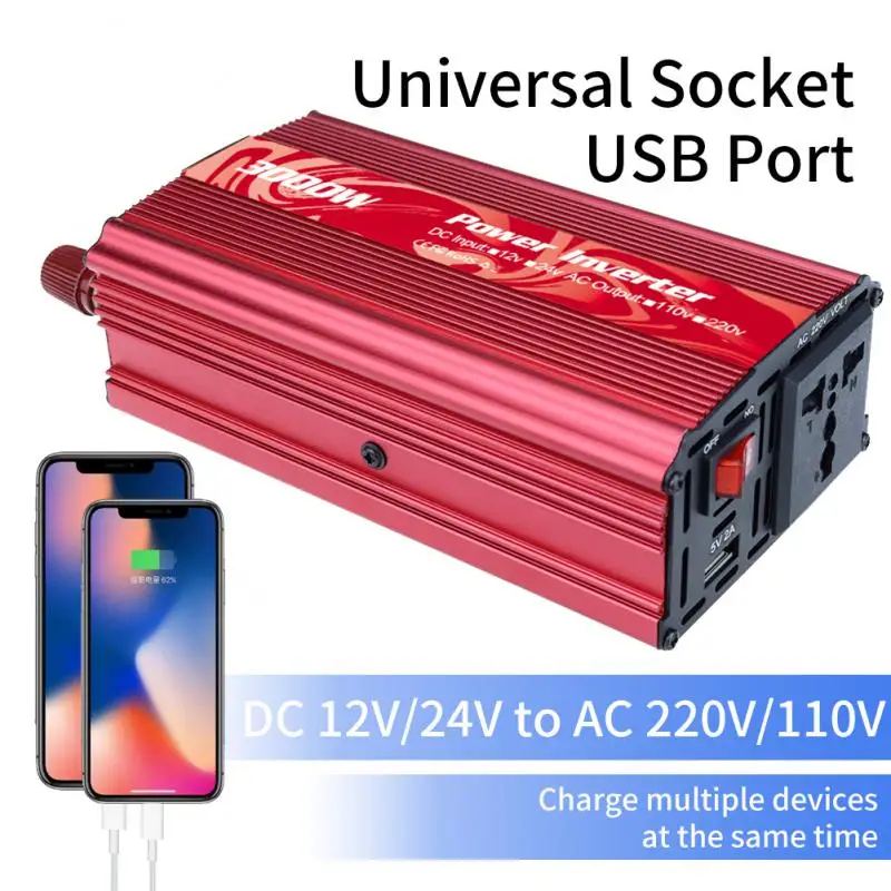 

Инвертор немодулированного синусоидального сигнала, 3 Вт, 2000 Вт, 12 В постоянного тока, 220 В переменного тока, 50 Гц, инвертор питания с европейс...