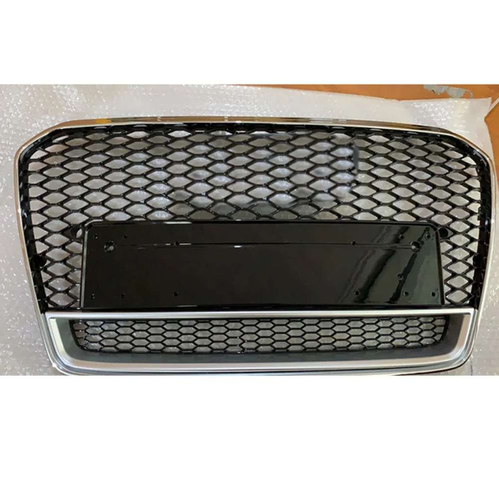 

For Audi A5/S5 2012 2013 2014 2015 2016 Car Front Bumper Grille Centre Panel Styling Upper silver Grill For Audi (For RS5 style)
