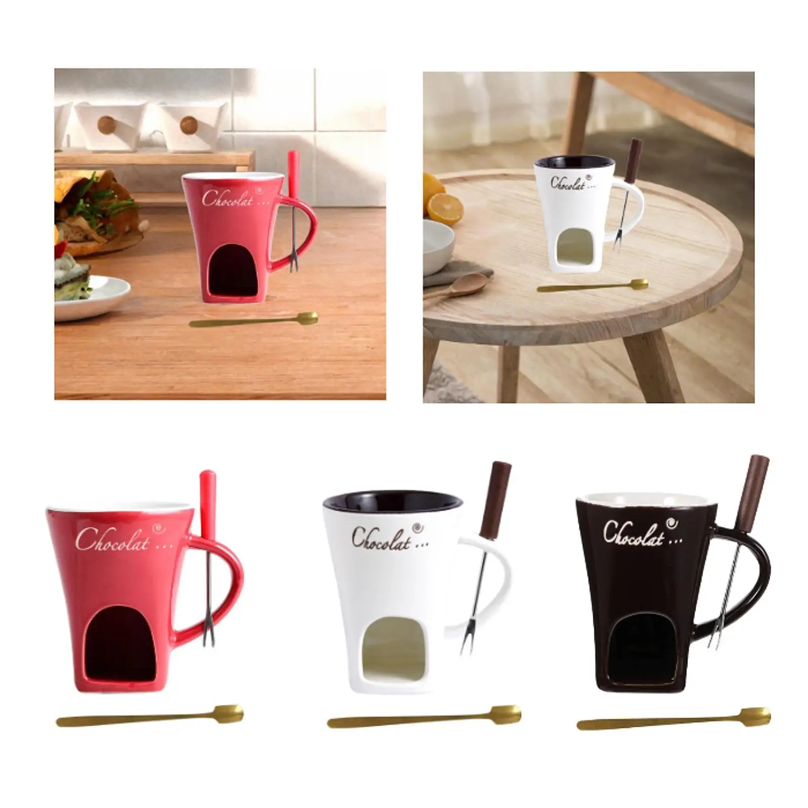 Fondue Pot Set Melting Mug Butter Warmer for Date Night Party Dinner