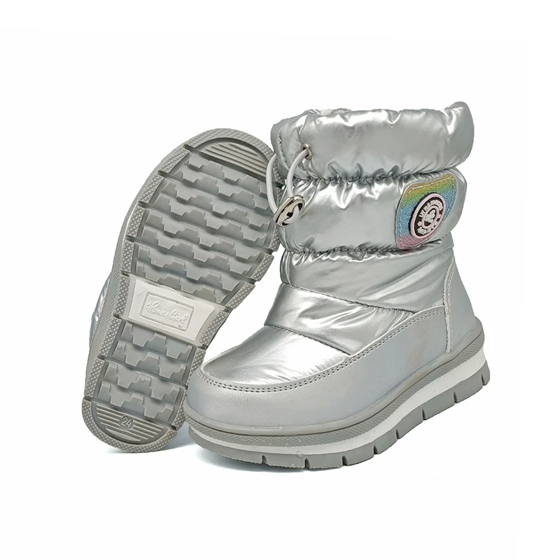 

Fashion 1pair Winter warm waterproof Wool Snow Boots Leather children's Girl Boots ,-30 degrees