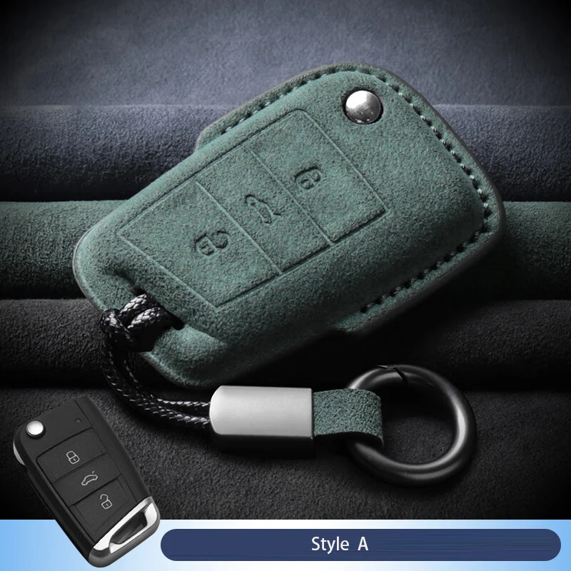 

Замшевый Кожаный Автомобильный брелок, чехол для Volkswagen VW Magotan Sagitar Tiguan Tayron Golf Lamando Polo BORA Passat Lavida