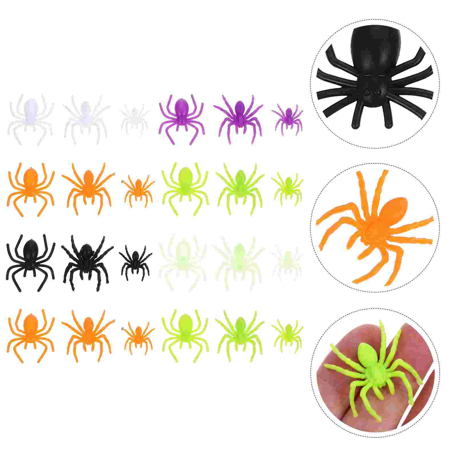 

200pcs Plastic Fake Spiders Halloween Prank Props Realistic Small Spiders Party Decorations Pranks