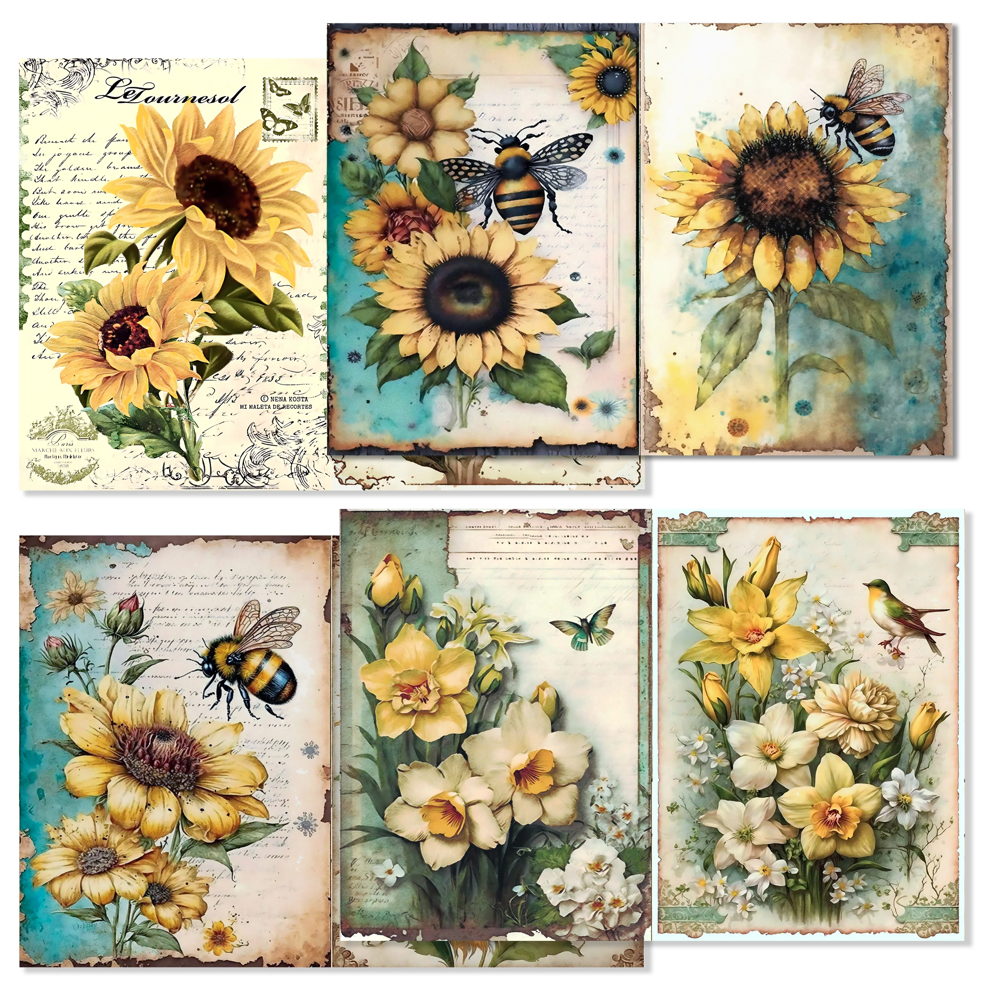 16 листов A5 (8 26 * дюйма) с тематикой пчелы записываемая бумага для скрапбукинга