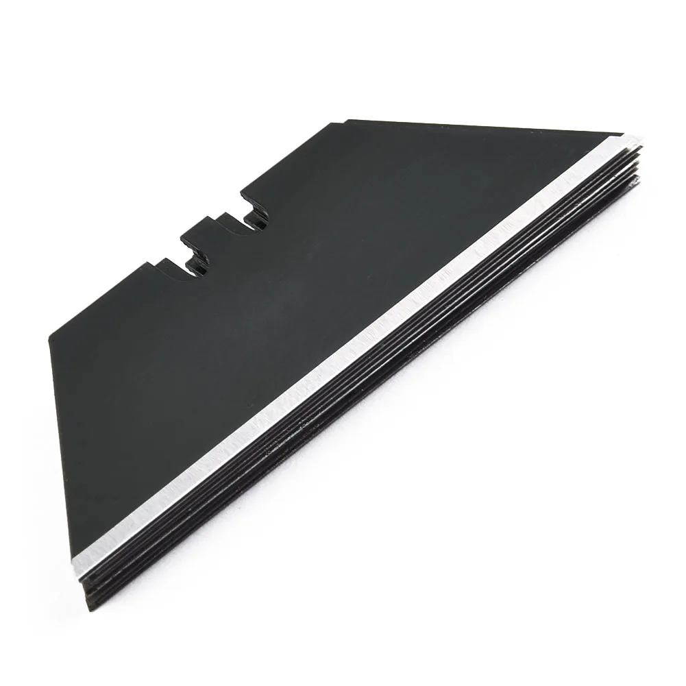 10pcs 60*18mm Trapezoidal Blade 60# Carbon Steel Black/silver Replacement Non-porous Two Groove Art Craft Cutter Accessory - купить по