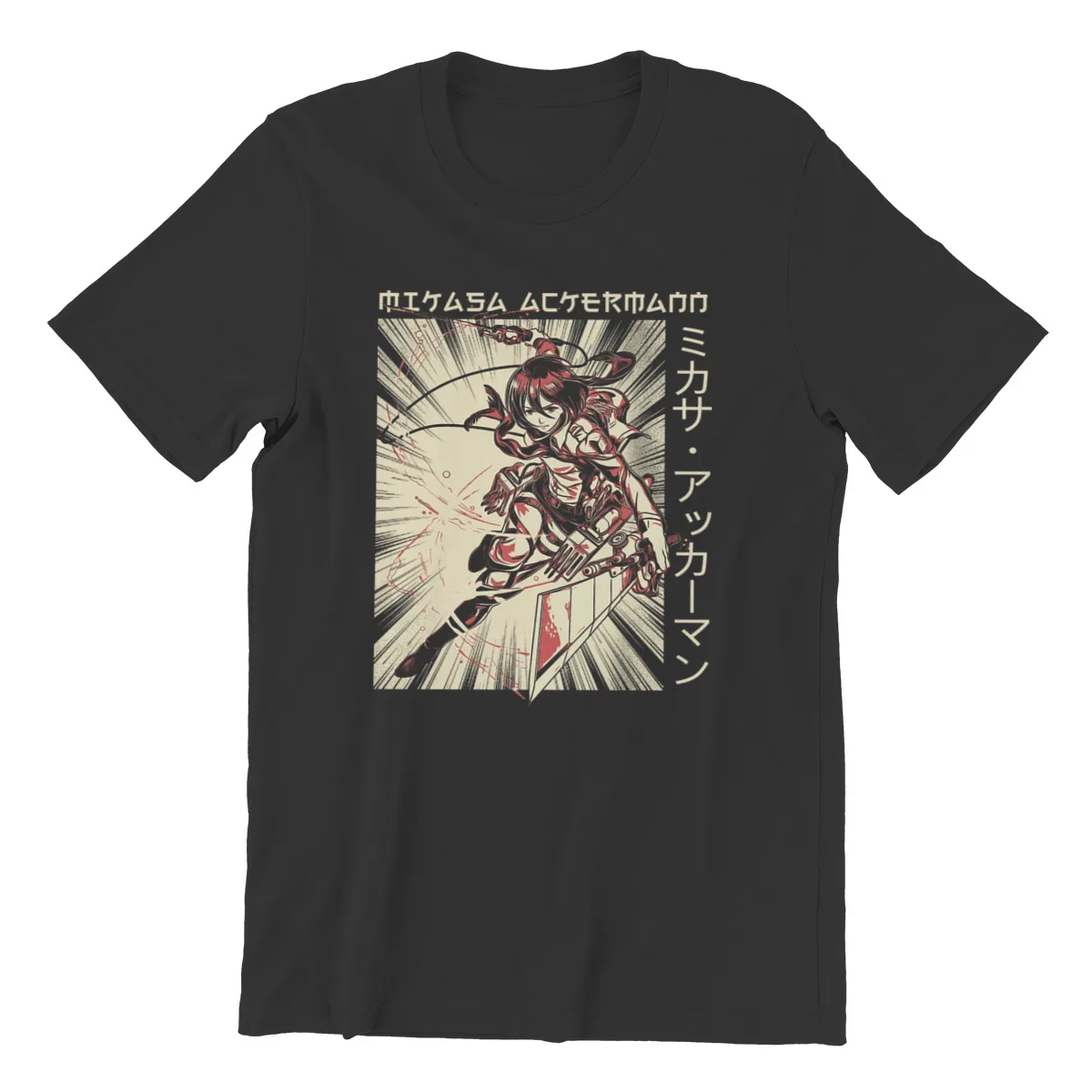 Mikasa Ackermann - attack on titan shingeki no Anime Woman Men Cotton Tees Tshirt Harajuku Streetwear