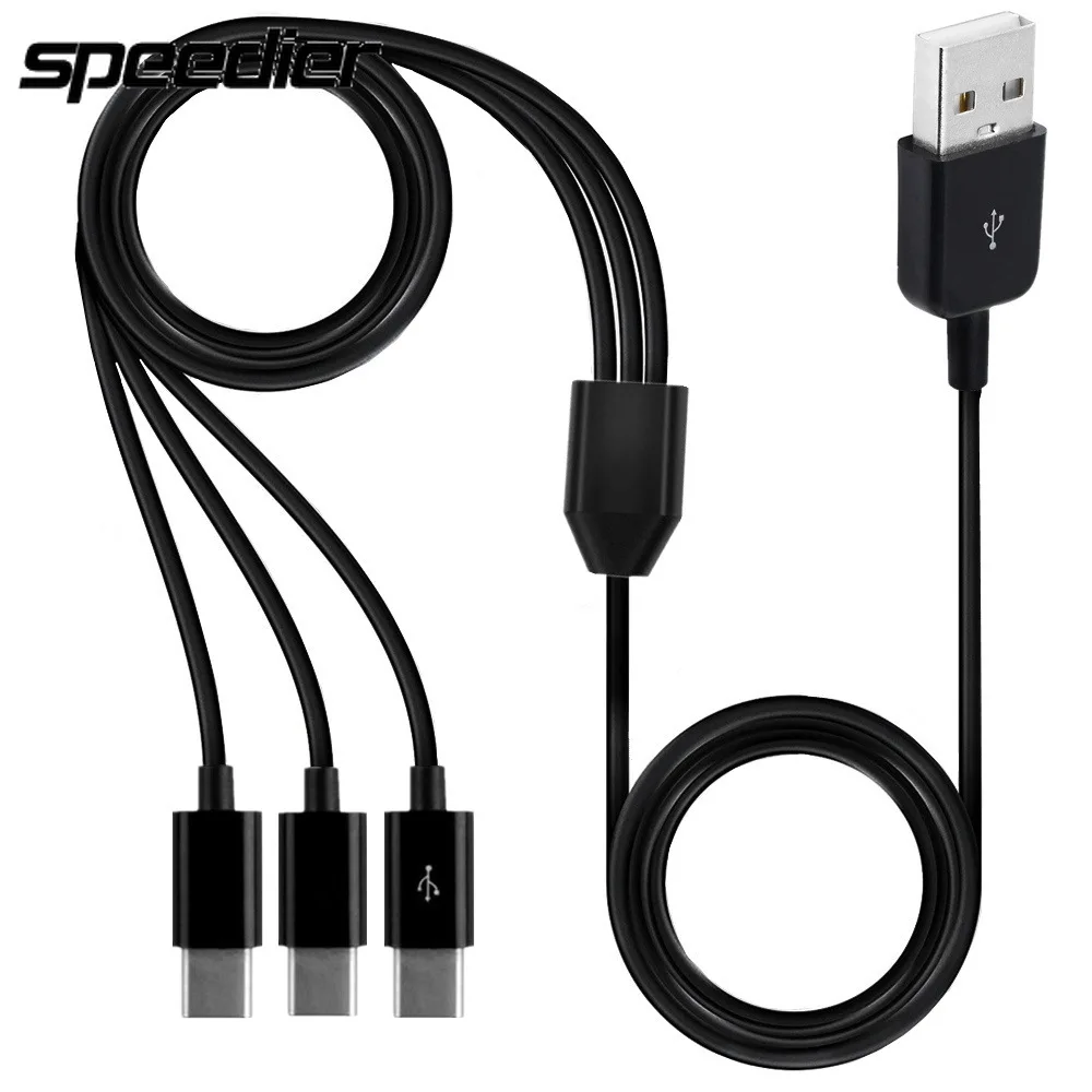 USB 2.0 Type A Male к 3 Type-c сплиттер папа-папа Y кабель адаптера синхронизации данных и зарядки 30 см 100 см 150 см 1 фут 3 фута 5 футов