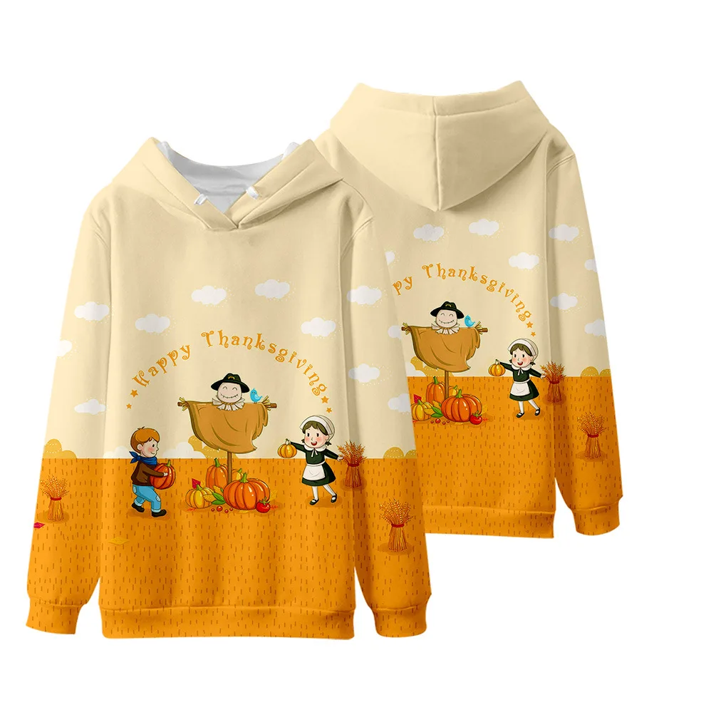 

Мужская/Женская Толстовка на День Благодарения, свитшоты с капюшоном, цветной комбинированный спортивный костюм, зимняя спортивная одежда,...