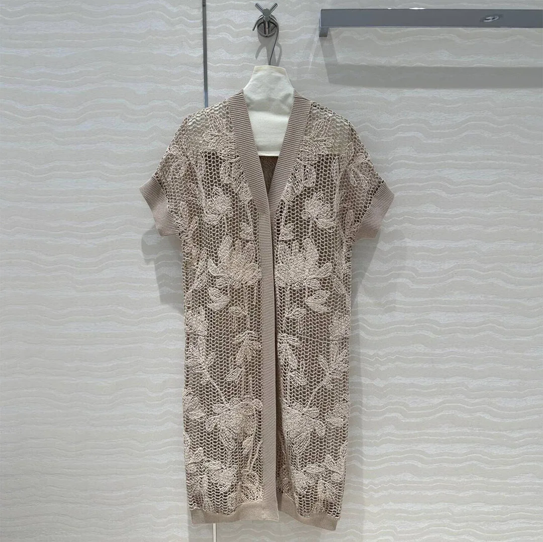 Женский вязаный длинный кардиган винтажный Повседневный свитер с V-образным