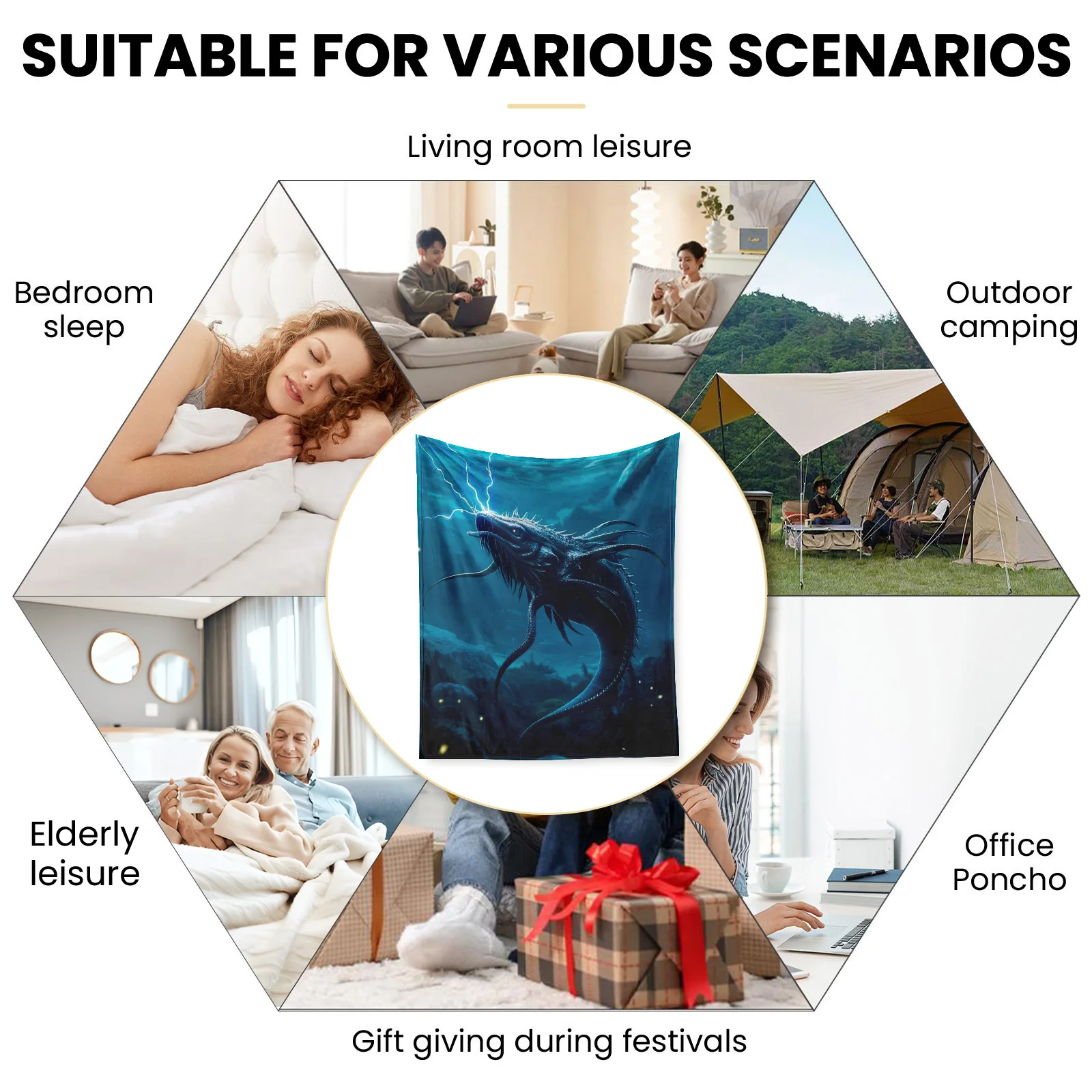 Необычное электрическое одеяло на тему угрей и глубоководства с темным