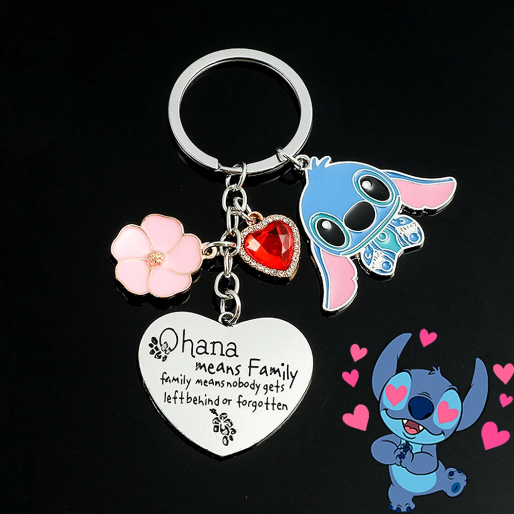 

Брелок с подвеской в форме сердца Kawaii Stitch, мультяшное аниме Лило и искусство, Модный женский рюкзак, украшение, игрушка в подарок